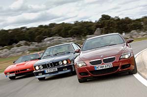 (v.l.) BMW M1, BMW M635 CSi und BMW M6 